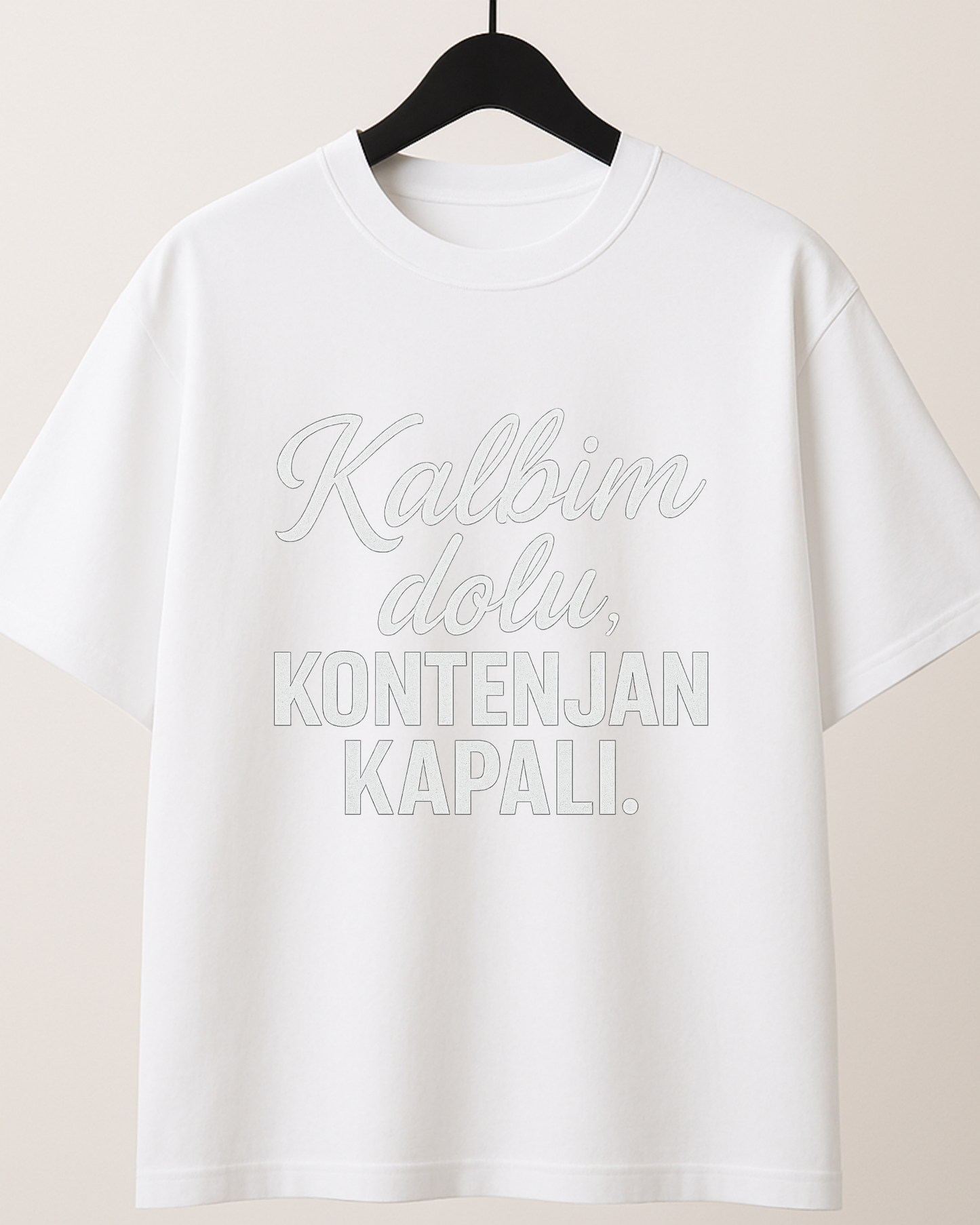 ASSEMA Kalbim Dolu Kontenjan Kapalı Baskılı T-shirt