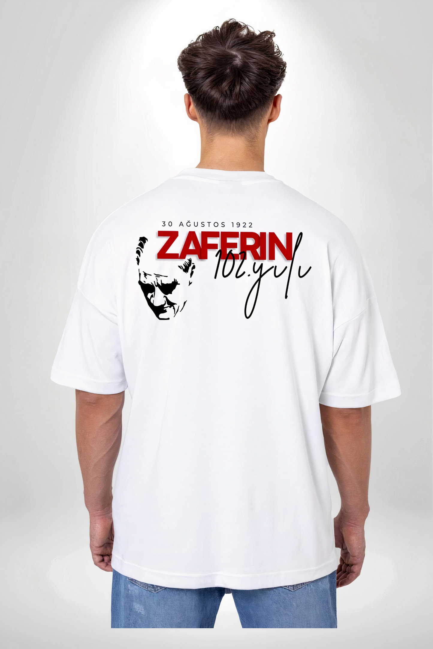 ASSEMA 30 Ağustos Baskılı T-shirt - Beyaz