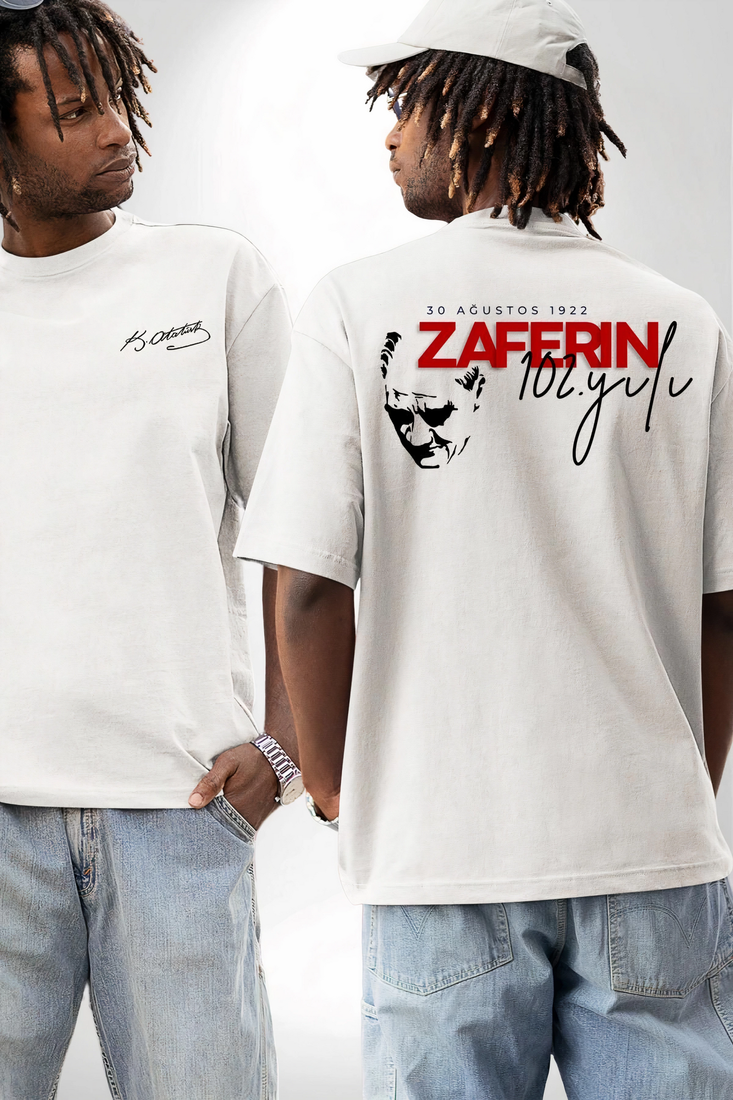 ASSEMA 30 Ağustos Baskılı T-shirt - Beyaz