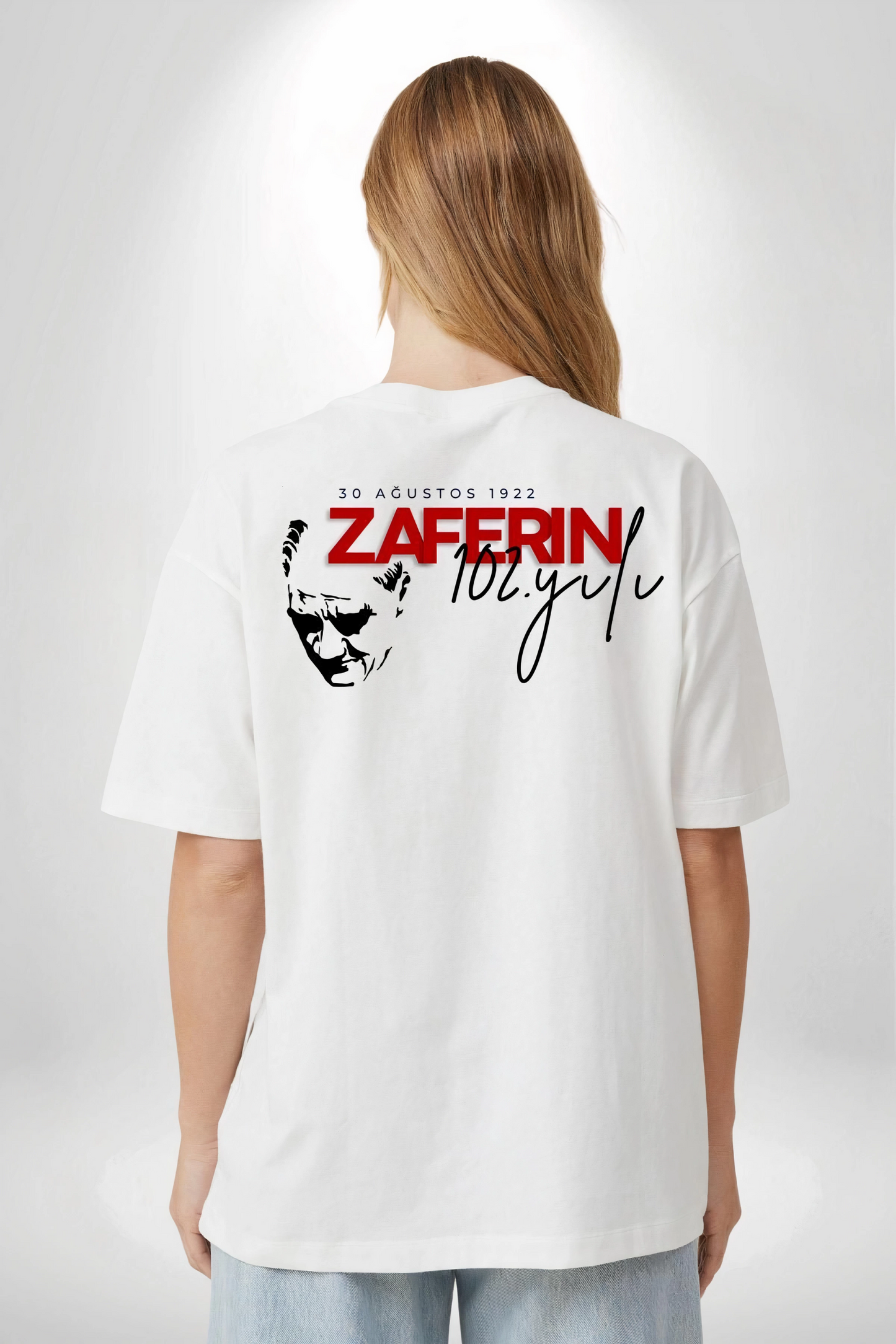 ASSEMA 30 Ağustos Unisex Baskılı T-shirt - Beyaz