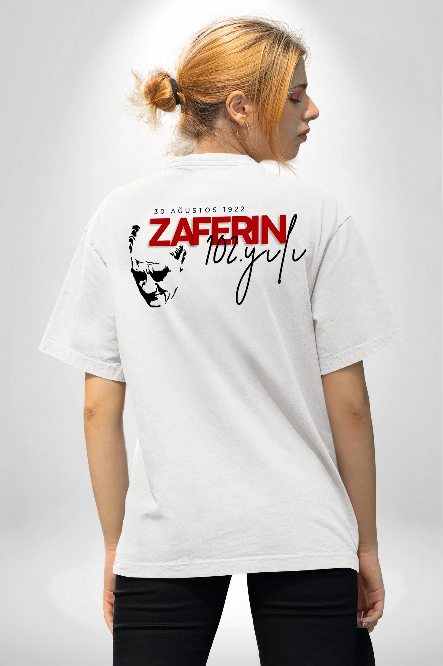 ASSEMA 30 Ağustos Unisex Baskılı T-shirt - Beyaz