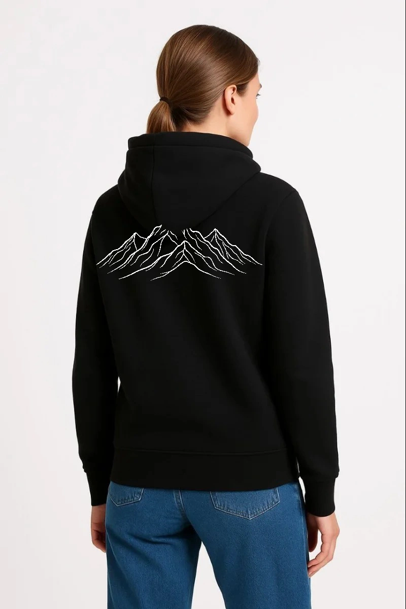 ASSEMA Kadın Nihilist Penguen Özel Tasarım Oversize Kapüşonlu Sweatshirt - Siyah