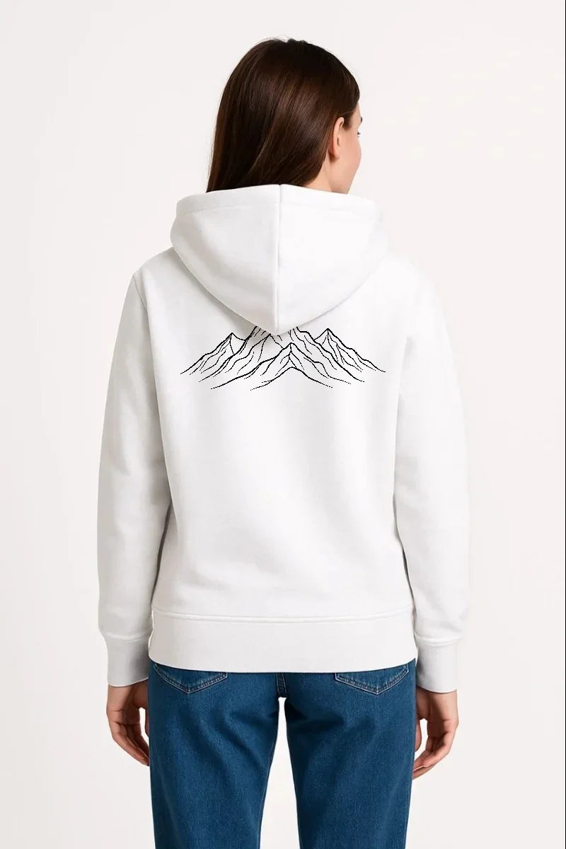 ASSEMA Kadın Nihilist Penguen Özel Tasarım Pamuklu Oversize Kapüşonlu Sweatshirt - Beyaz