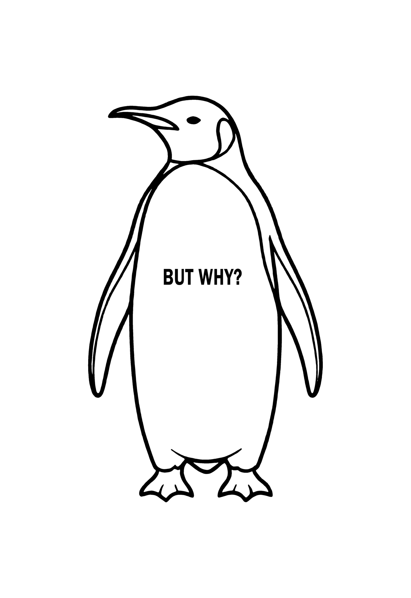 ASSEMA Erkek Nihilist Penguen Özel Tasarım Oversize Bisiklet Yaka Tişört - Beyaz