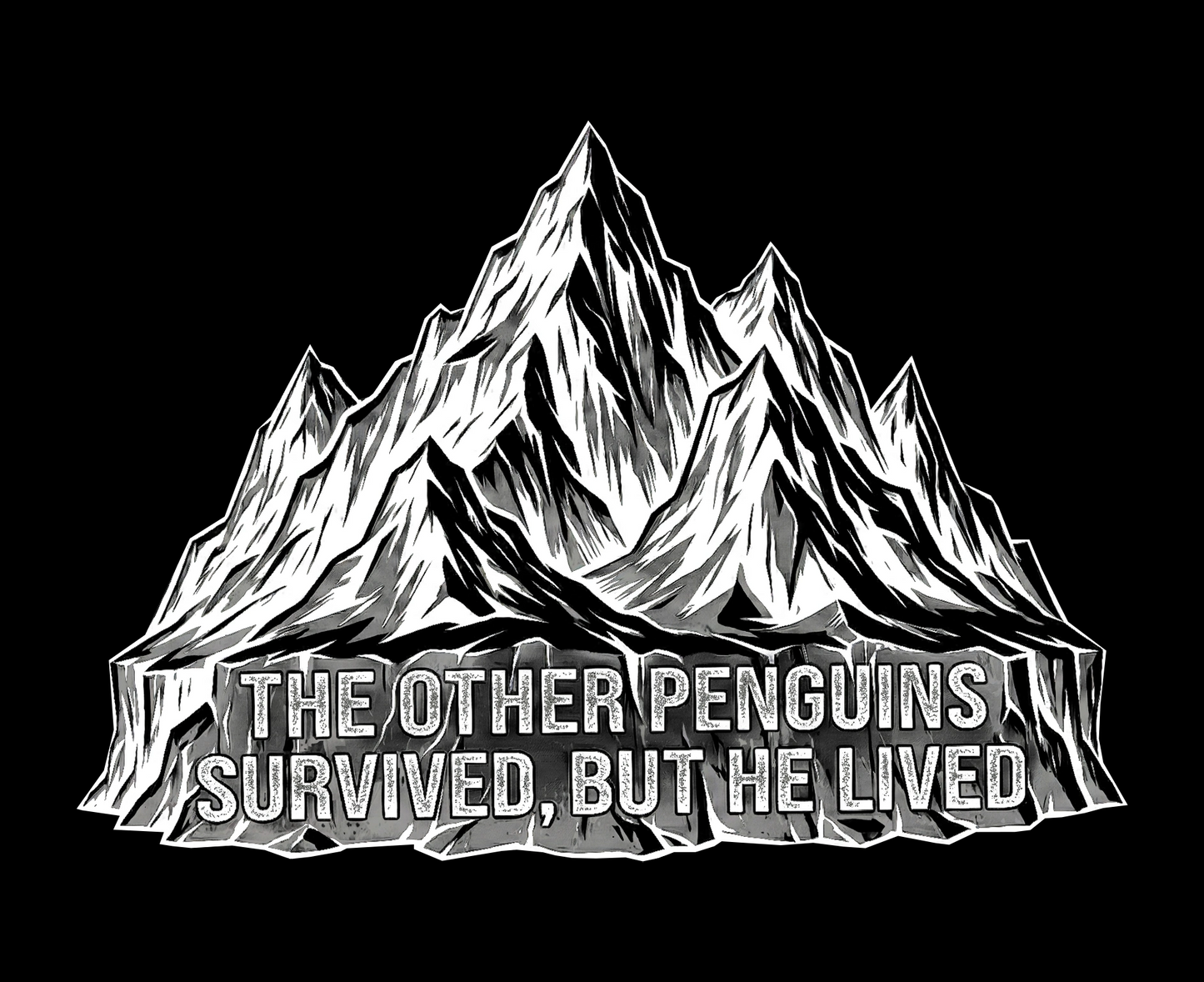 ASSEMA Erkek Nihilist Penguen Temalı Oversize Kapüşonlu Sweatshirt - Siyah