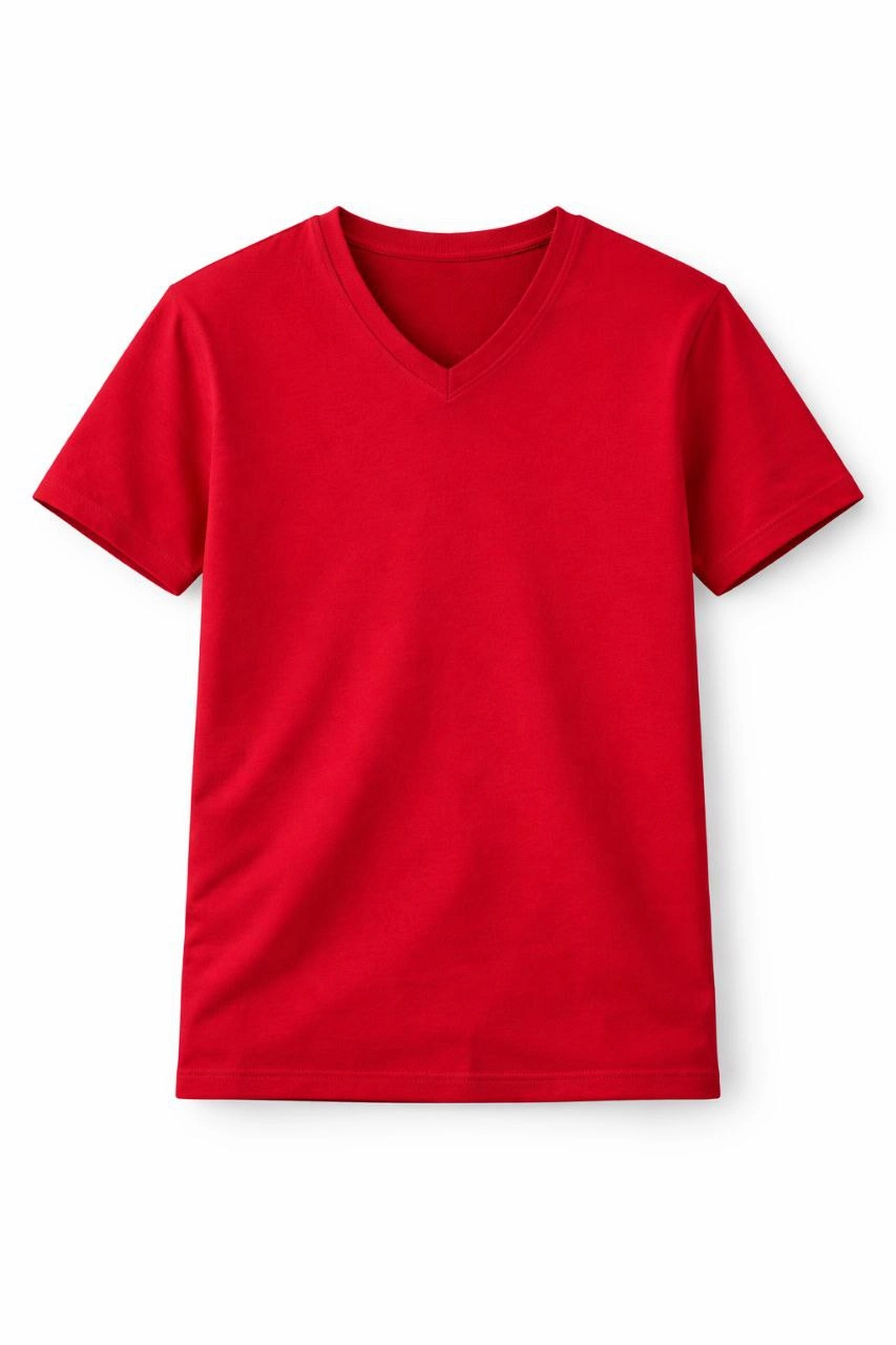 ASSEMA Genç Erkek Çocuk V Yaka T-shirt Model - Bordo