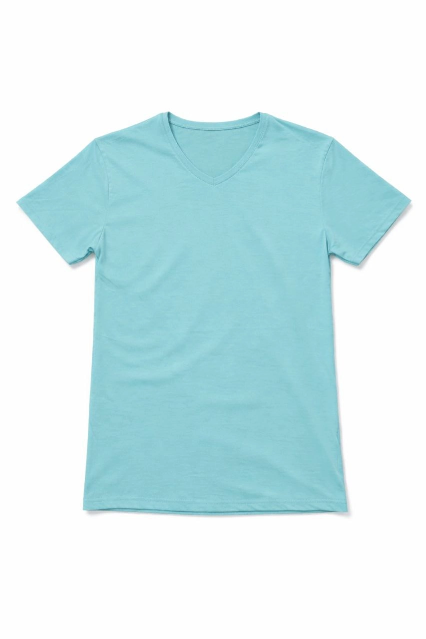 ASSEMA Genç Erkek Çocuk V Yaka T-shirt Model - Turkuvaz