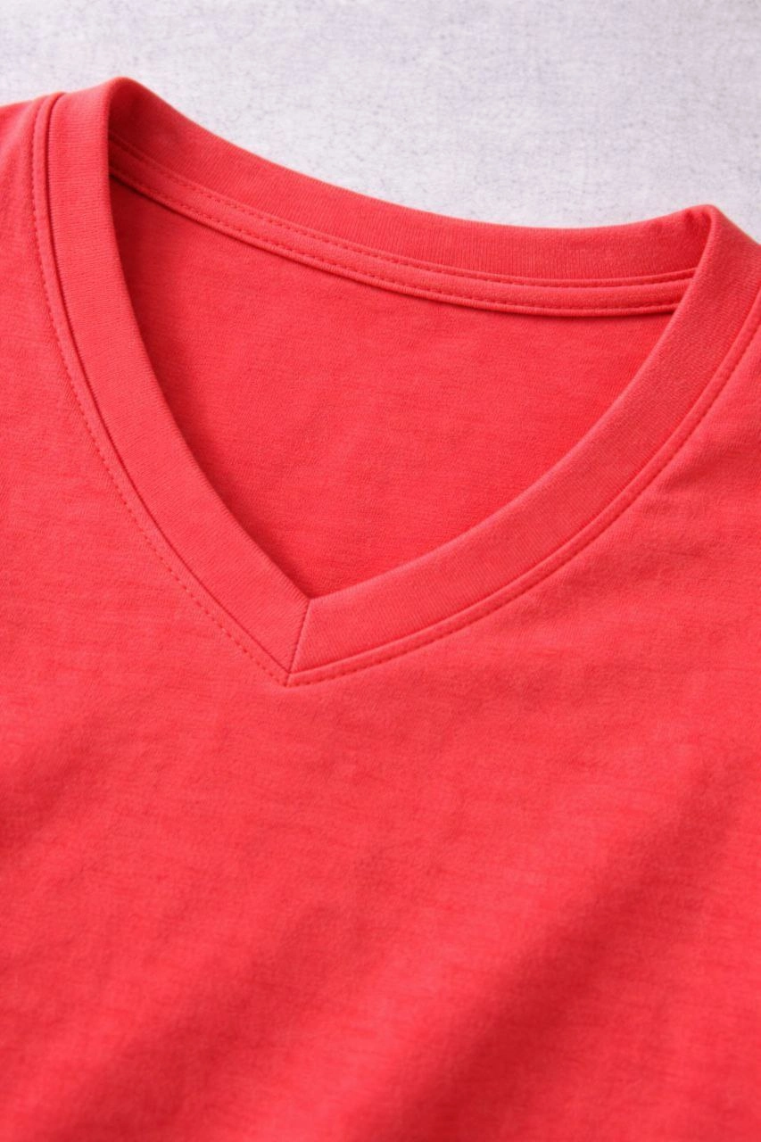 ASSEMA Genç Kız Çocuk V Yaka T-shirt Model - Nar Çiçeği