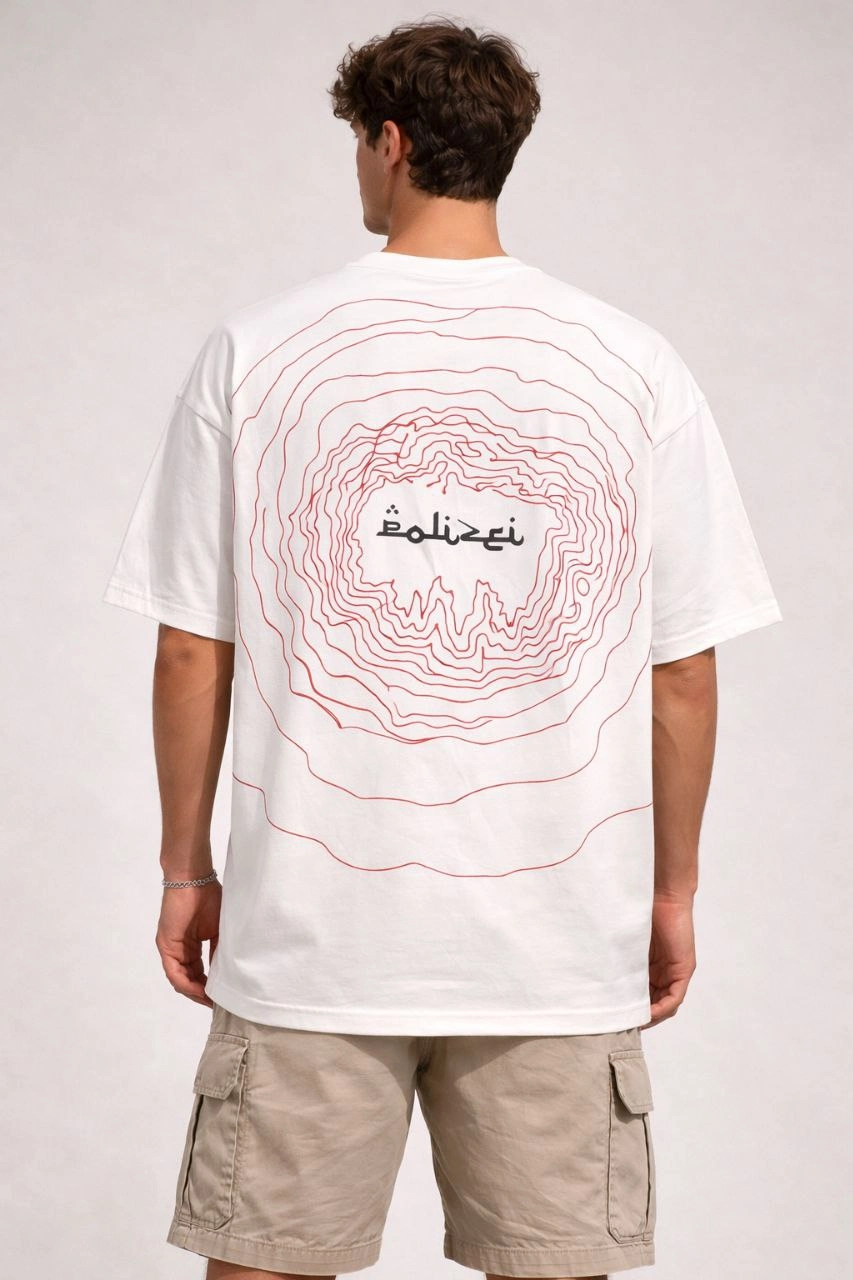 ASSEMA Erkek Bisiklet Yaka Baskılı Kısa Kollu Tişört Streetwear Günlük Basic Pamuklu T-shirt - Beyaz