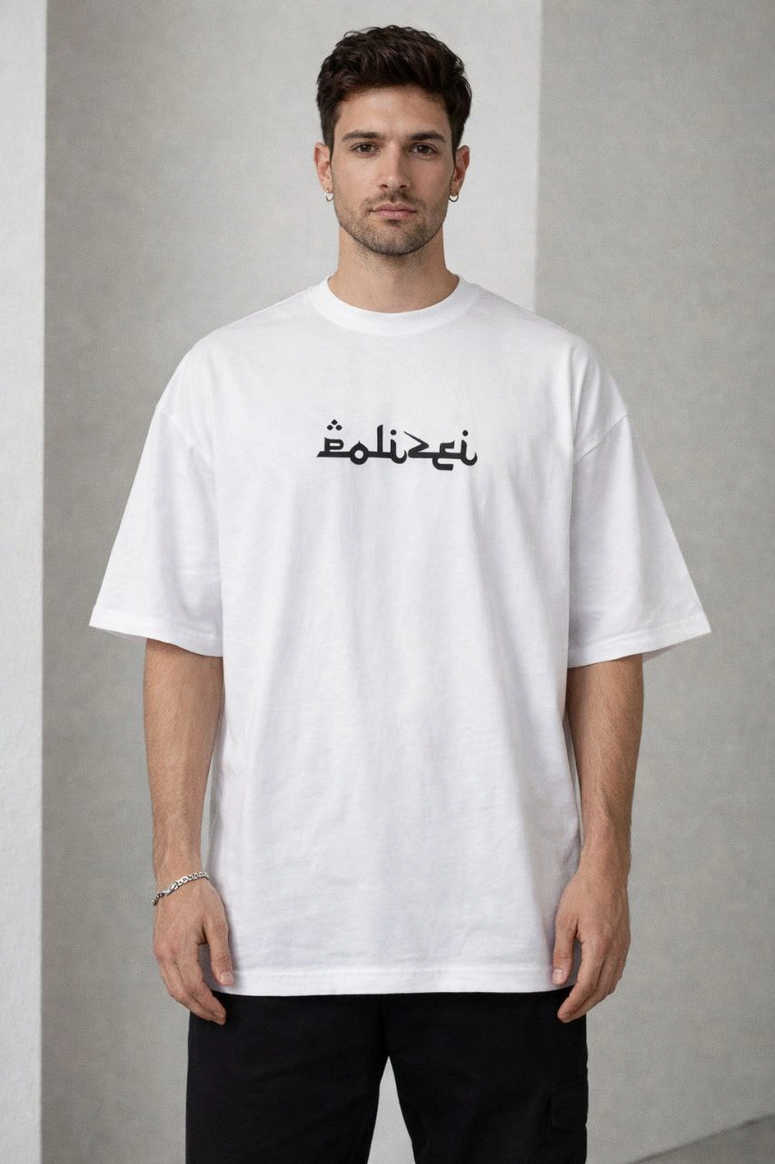 ASSEMA Erkek Bisiklet Yaka Baskılı Kısa Kollu Tişört Streetwear Günlük Basic Pamuklu T-shirt - Beyaz