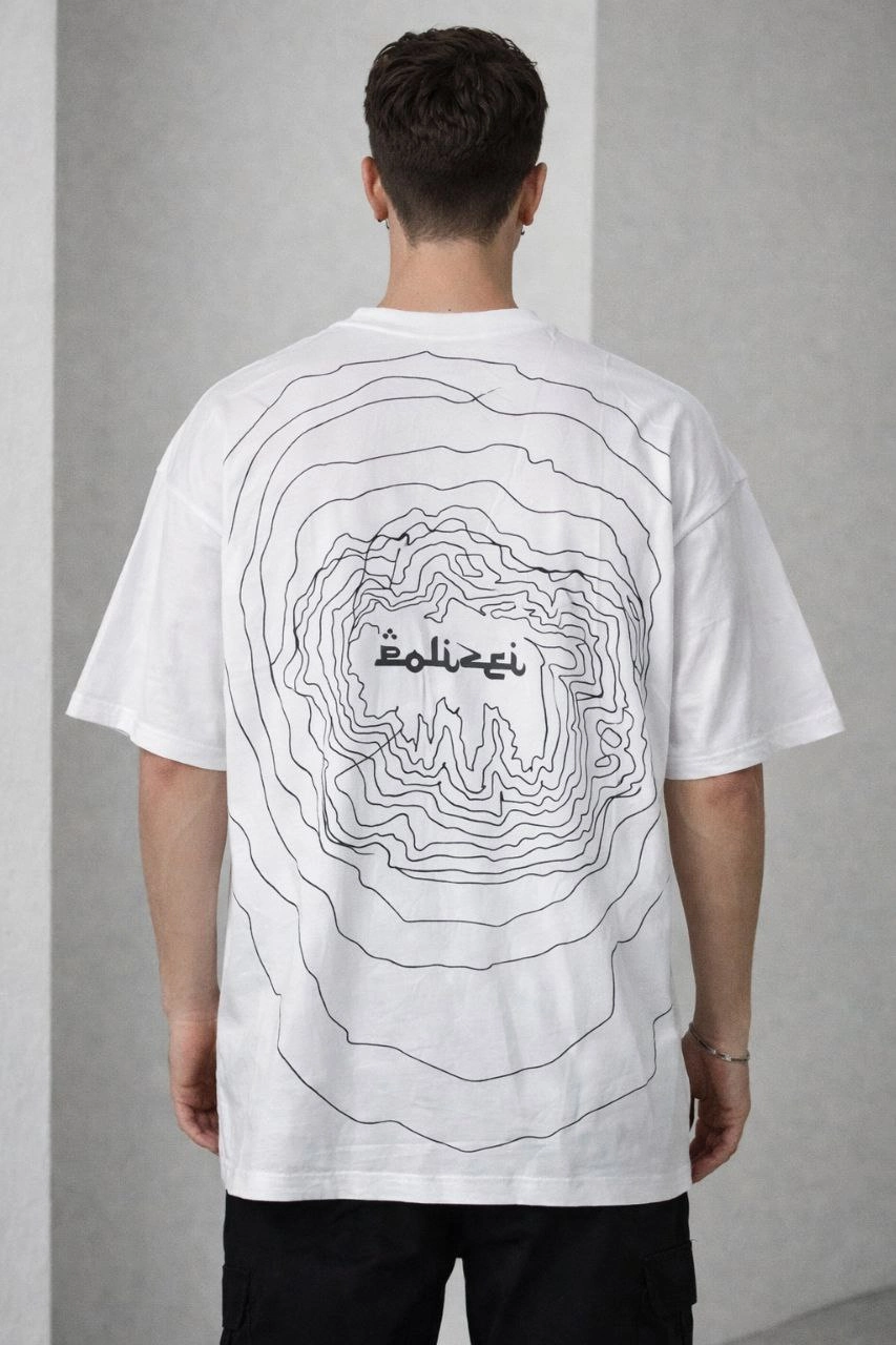 ASSEMA Erkek Bisiklet Yaka Baskılı Kısa Kollu Tişört Streetwear Günlük Basic Pamuklu T-shirt - Beyaz