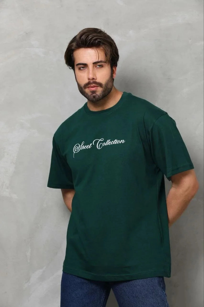 ASSEMA Erkek Baskılı T-Shirt Kısa Kol Bisiklet Yaka Regular Fit Rahat Kalıp Günlük Tişört - Çağla Yeşili