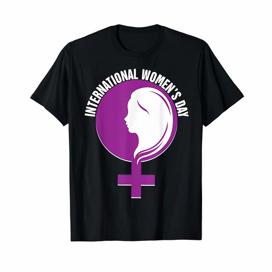 ASSEMA 8 Mart Dünya Kadınlar Günü İçin Özel Baskılı T-shirt - Siyah