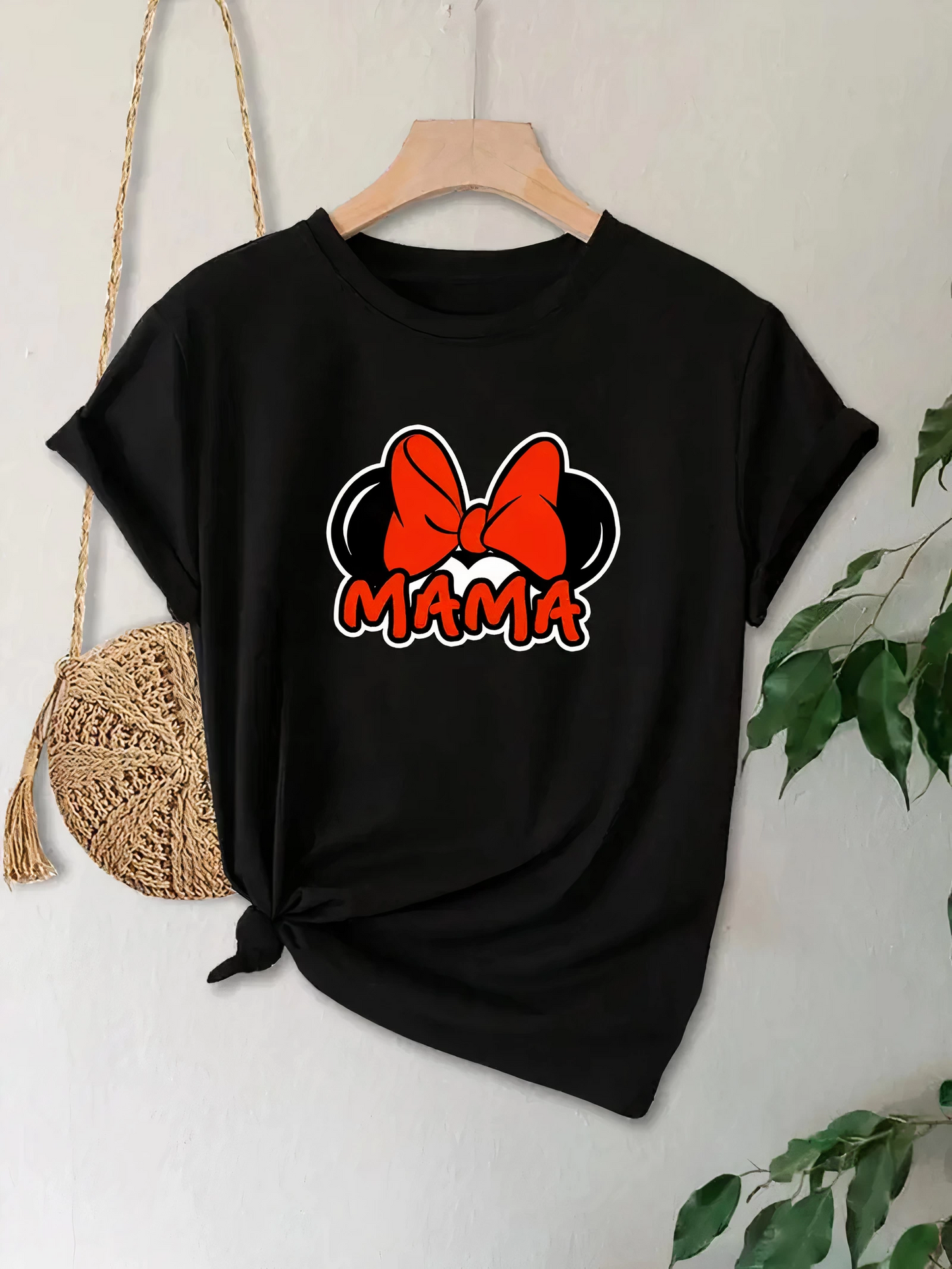 ASSEMA Anneler Günü Baskılı T-shirt - Siyah