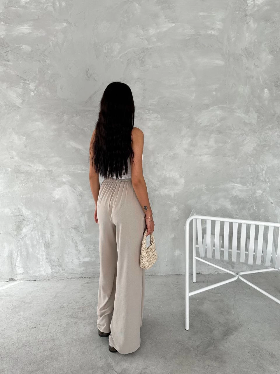 ASSEMA Kadın Ayrobin Oversize Kadın Pantalon - Bej