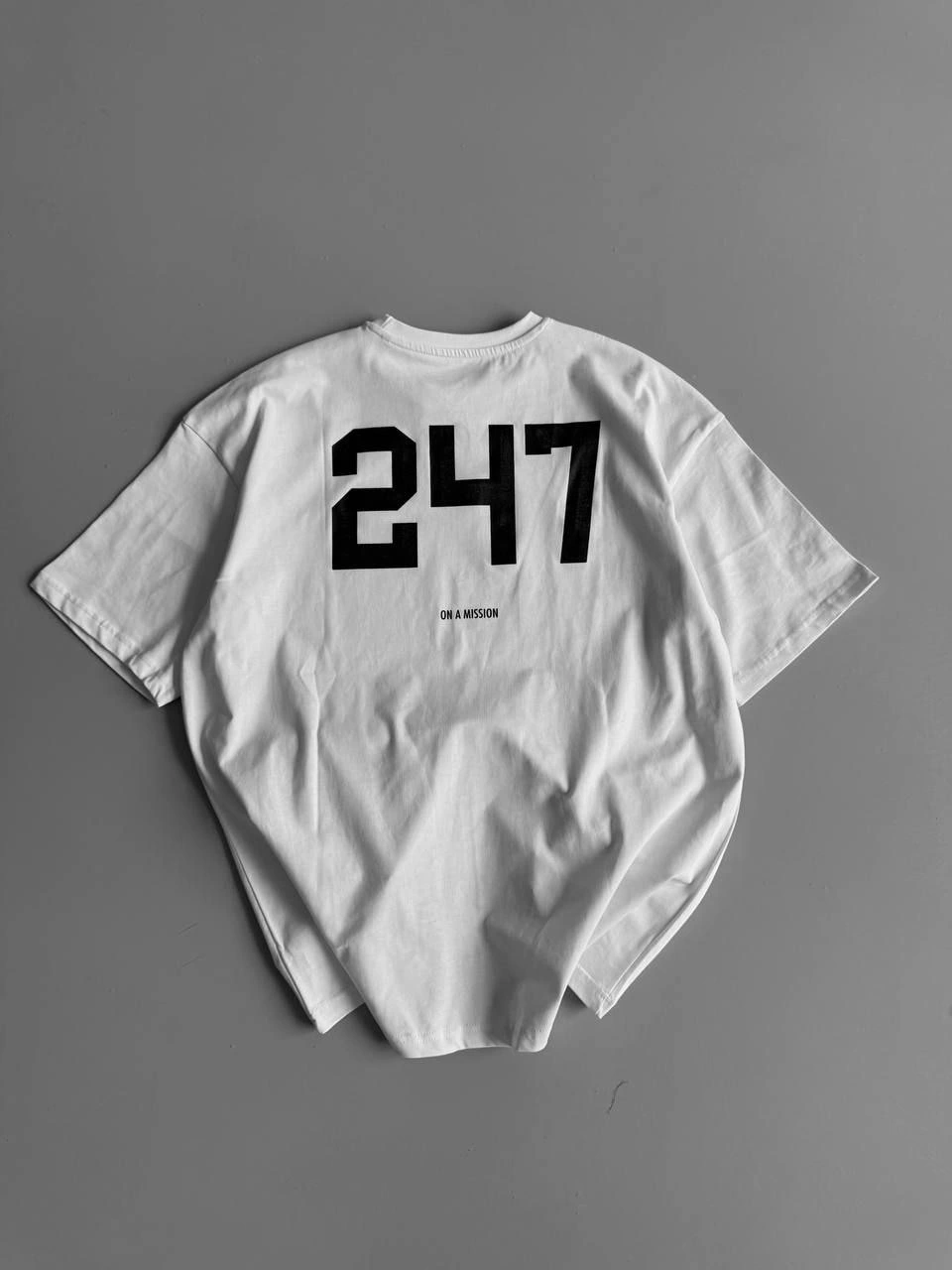 ASSEMA Erkek Penye Compack Baskılı Oversize Bisiklet Yaka Kısa Kol Yazlık T-shirt - Beyaz