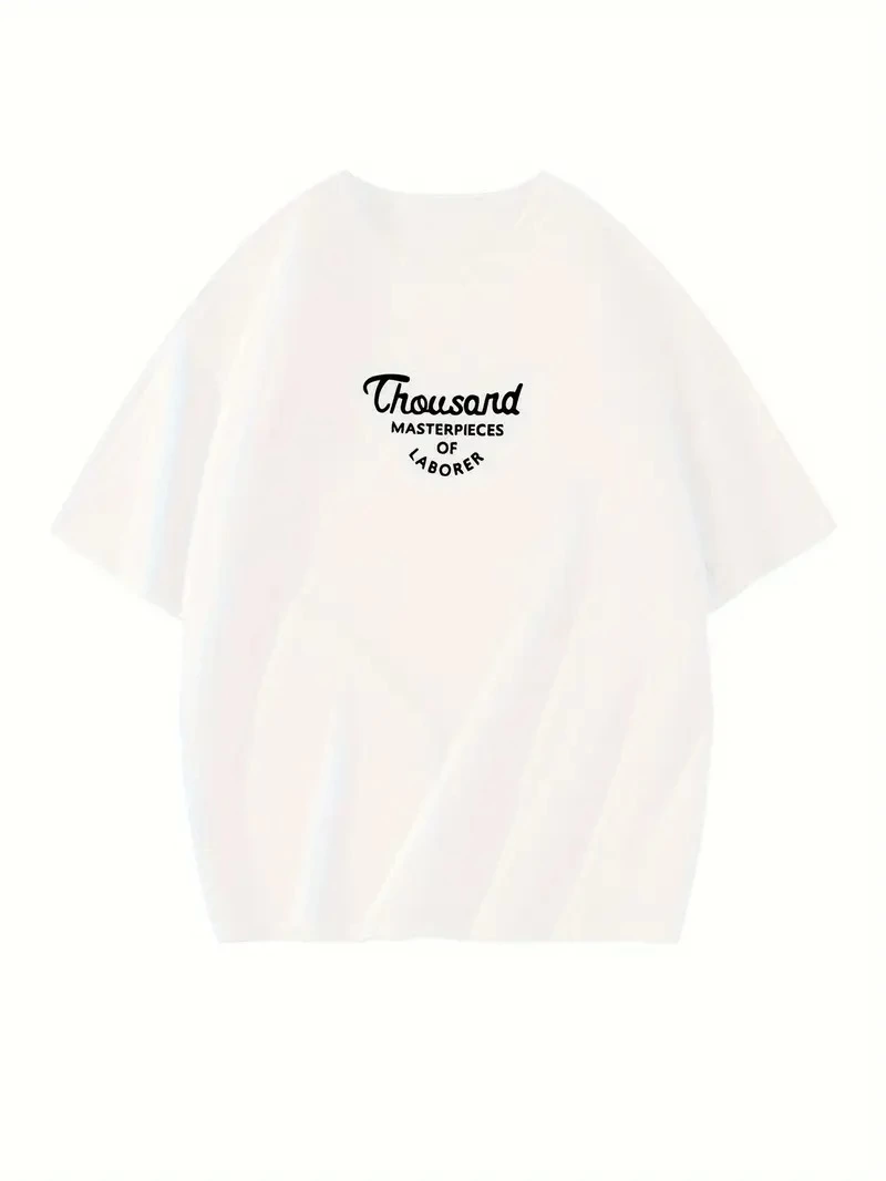 ASSEMA Kadın Thousand Baskılı Bisiklet Yaka T-shirt - Beyaz