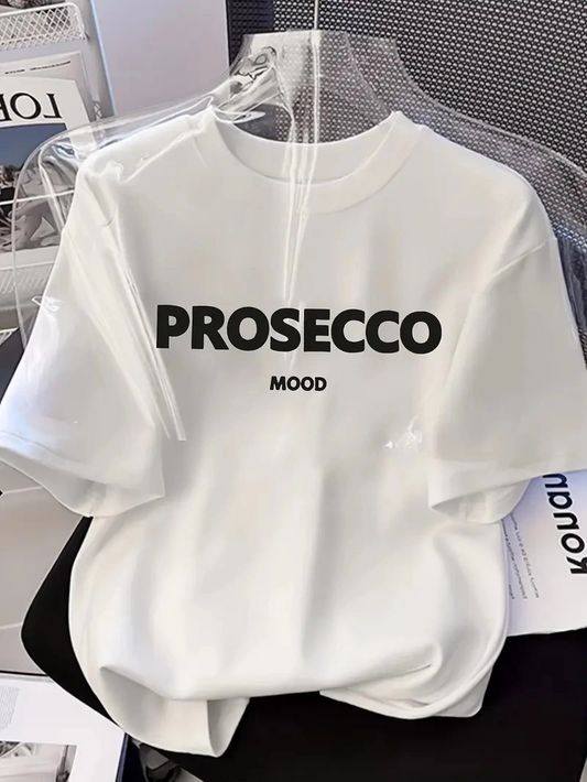 ASSEMA Kadın Penye Compack Baskılı Kısa Kol Bisiklet Yaka T-shirt - Beyaz