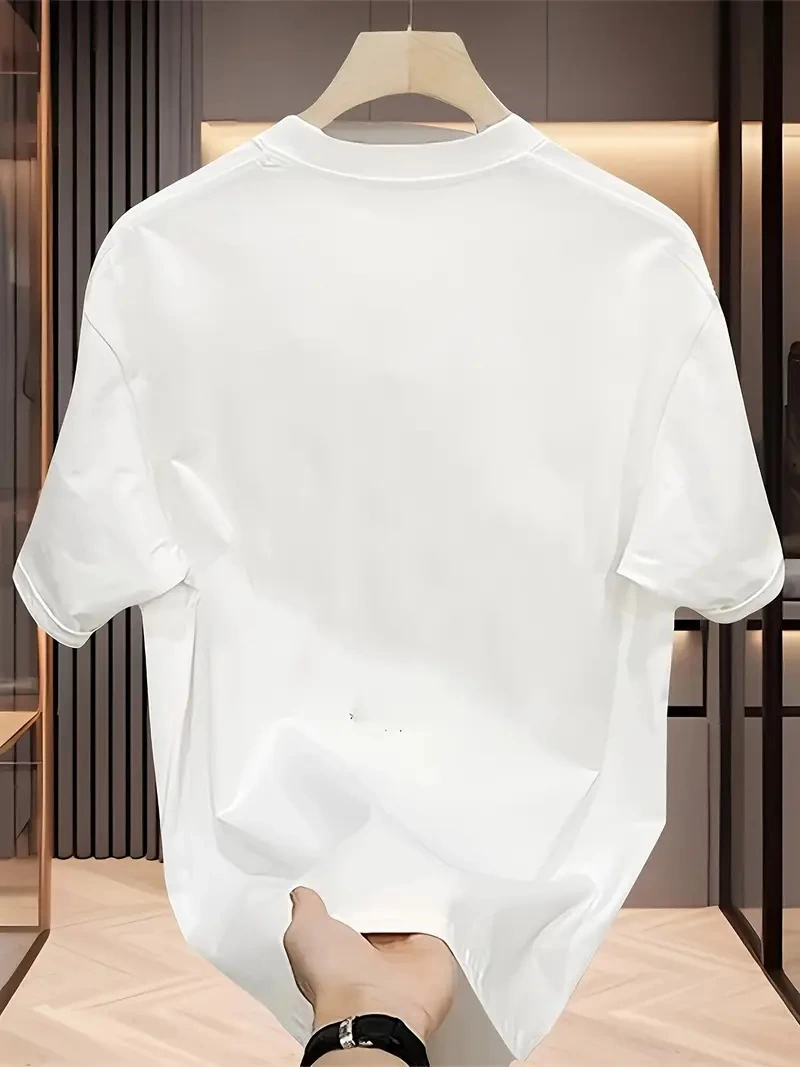 ASSEMA Kadın Baskılı Bisiklet Yaka Kısa kol Oversize T-shirt - Beyaz