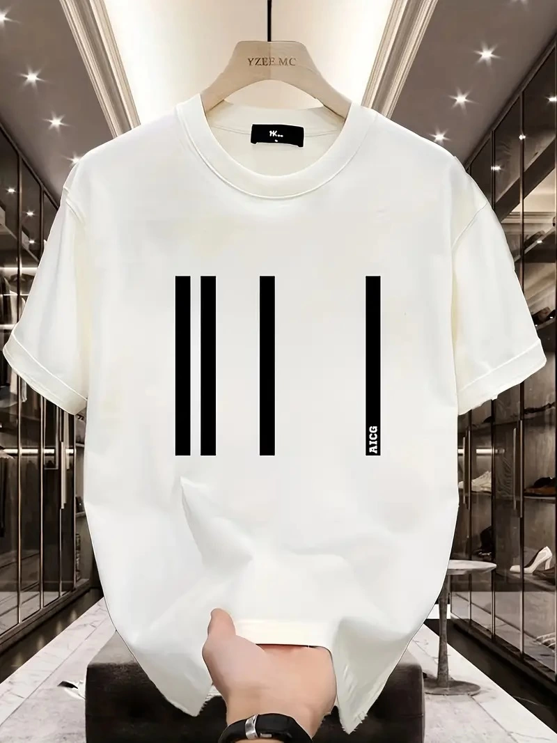 ASSEMA Kadın Baskılı Bisiklet Yaka Kısa kol Oversize T-shirt - Beyaz