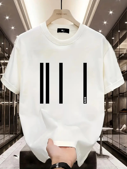 ASSEMA Kadın Baskılı Bisiklet Yaka Kısa kol Oversize T-shirt - Beyaz