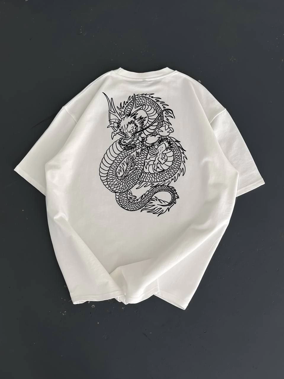 ASSEMA Erkek Baskılı Oversize Bisiklet Yaka  Kısa kol T-shirt - Beyaz
