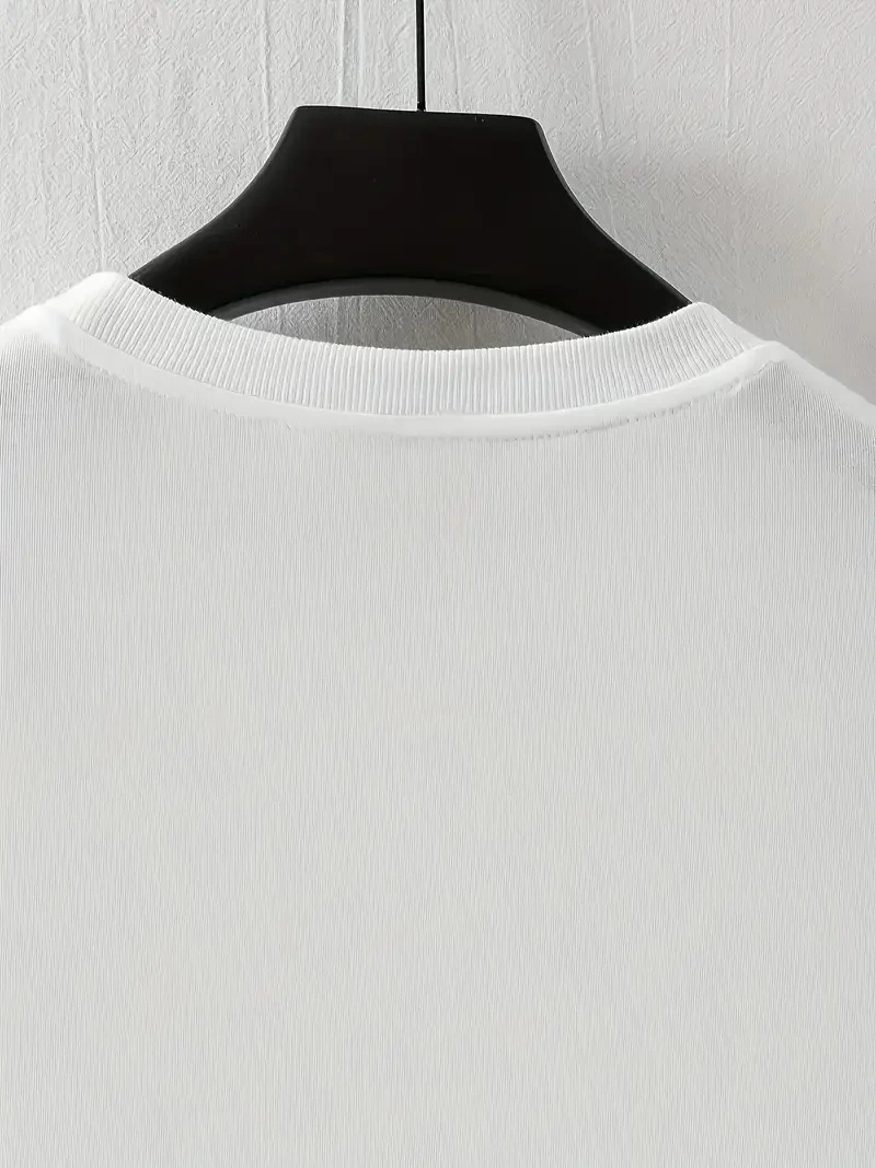 ASSEMA Erkek LB Baskılı Bisiklet Yaka Kısa Kol T-shirt - Beyaz