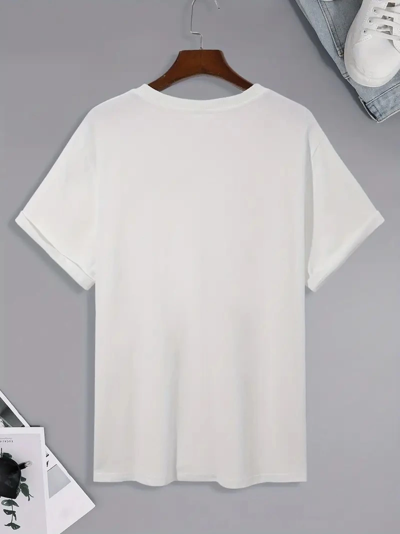 ASSEMA Erkek Palmiye Baskılı T-Shirt Kısa Kol Bisiklet Yaka Regular Fit Rahat Kalıp Tişört -  Beyaz