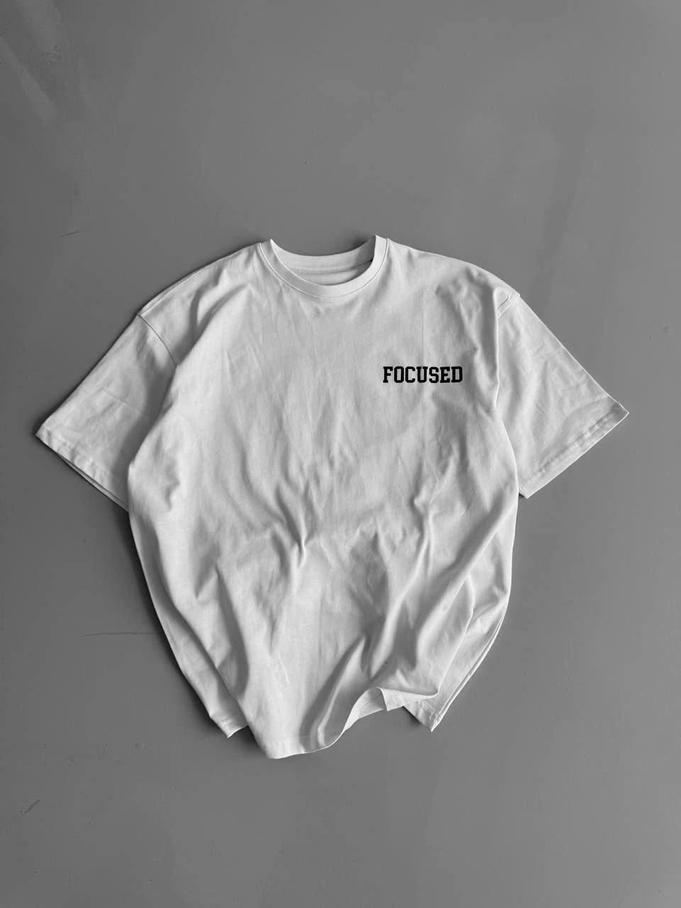 ASSEMA Erkek Penye Compack Baskılı Oversize Bisiklet Yaka Kısa Kol Yazlık T-shirt - Beyaz