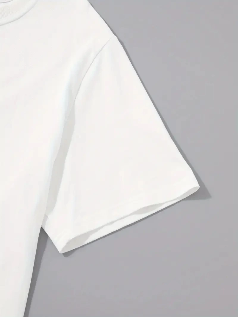ASSEMA Kadın Baskılı T-Shirt Kısa Kol Bisiklet Yaka Ovarsize Rahat Kalıp Tişört -  Beyaz