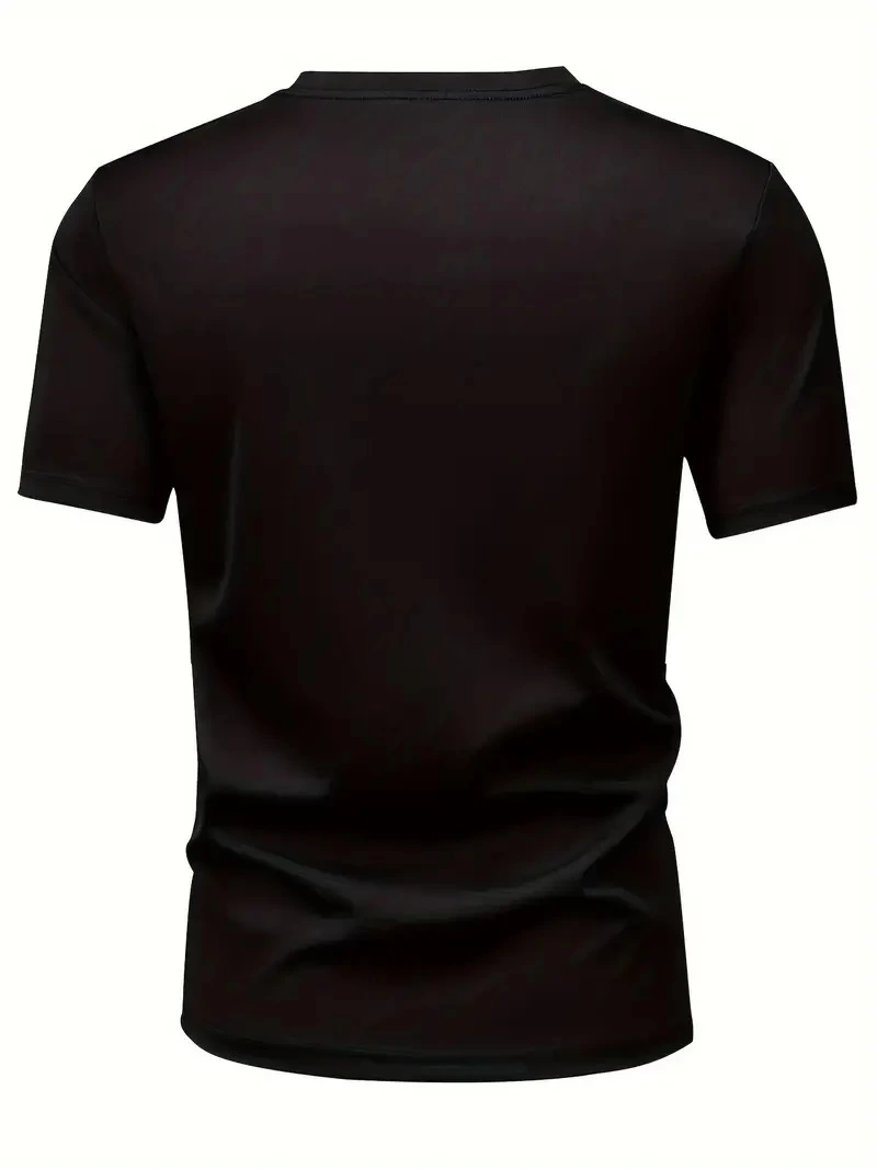 ASSEMA Erkek Baskılı Bisiklet Yaka Kısa Kol T-shirt - Siyah