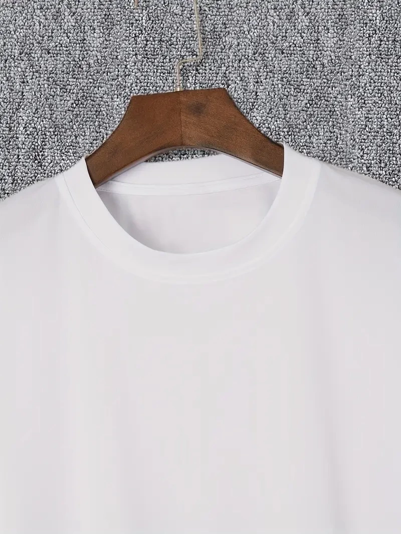 ASSEMA Erkek Baskılı T-Shirt Kısa Kol Bisiklet Yaka Regular Fit Rahat Kalıp Günlük Tişört - Beyaz