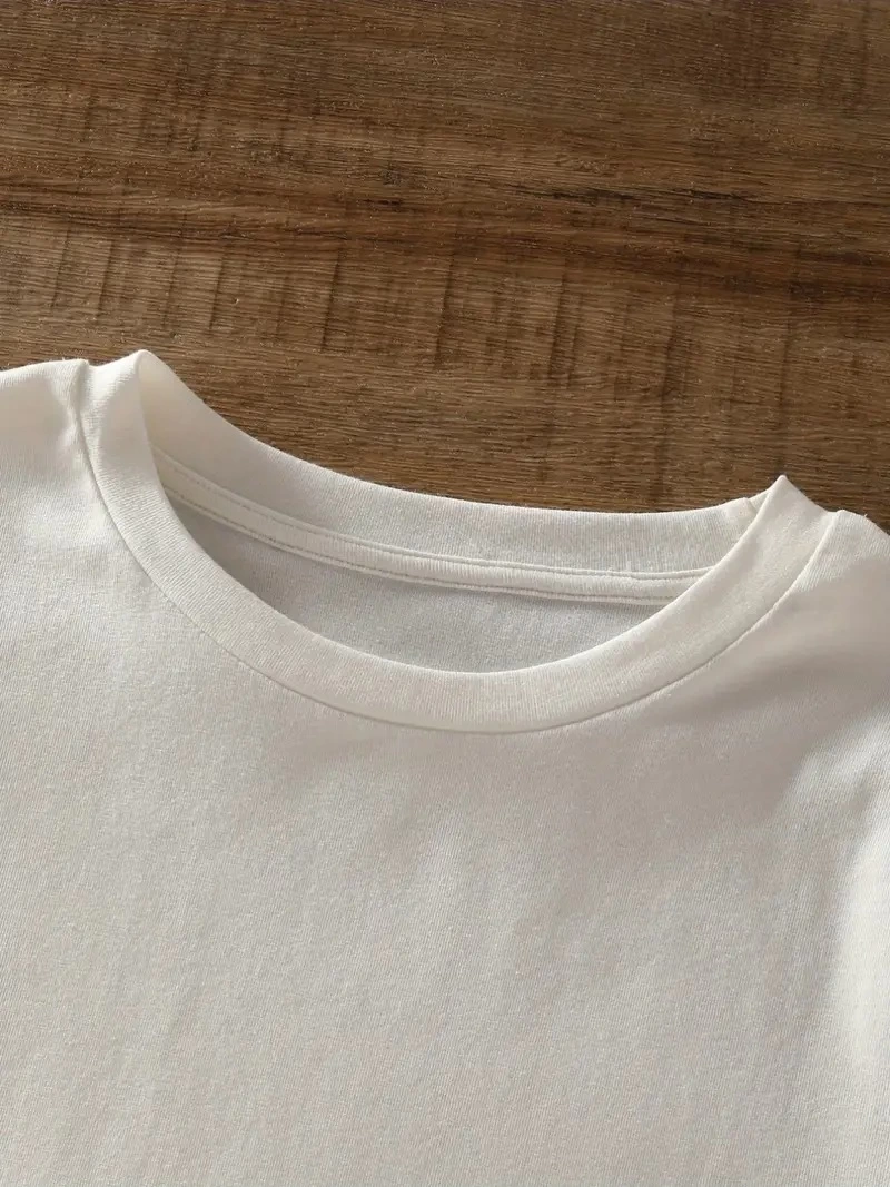 ASSEMA Kadın Penye Compack Ayı Baskılı Bisiklet Yaka Kısa Kol T-shirt - Beyaz