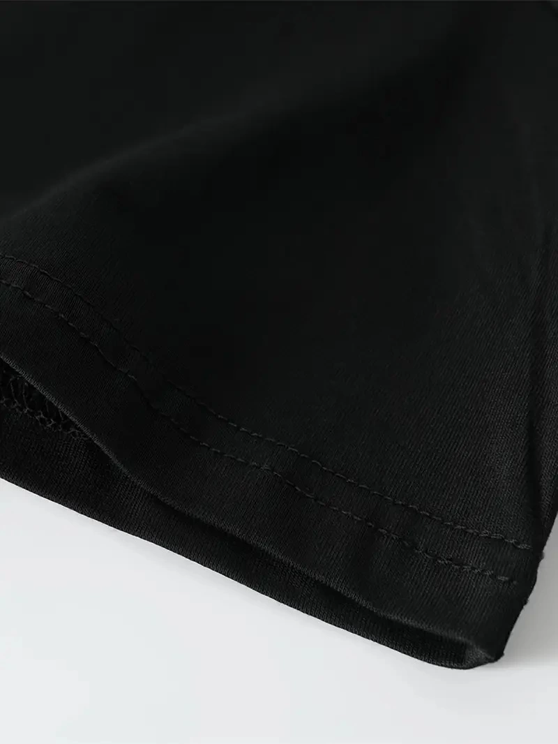 ASSEMA Erkek Baskılı Tişort Kısa Kol Bisiklet Yaka Ovarsize T-Shirt - Siyah