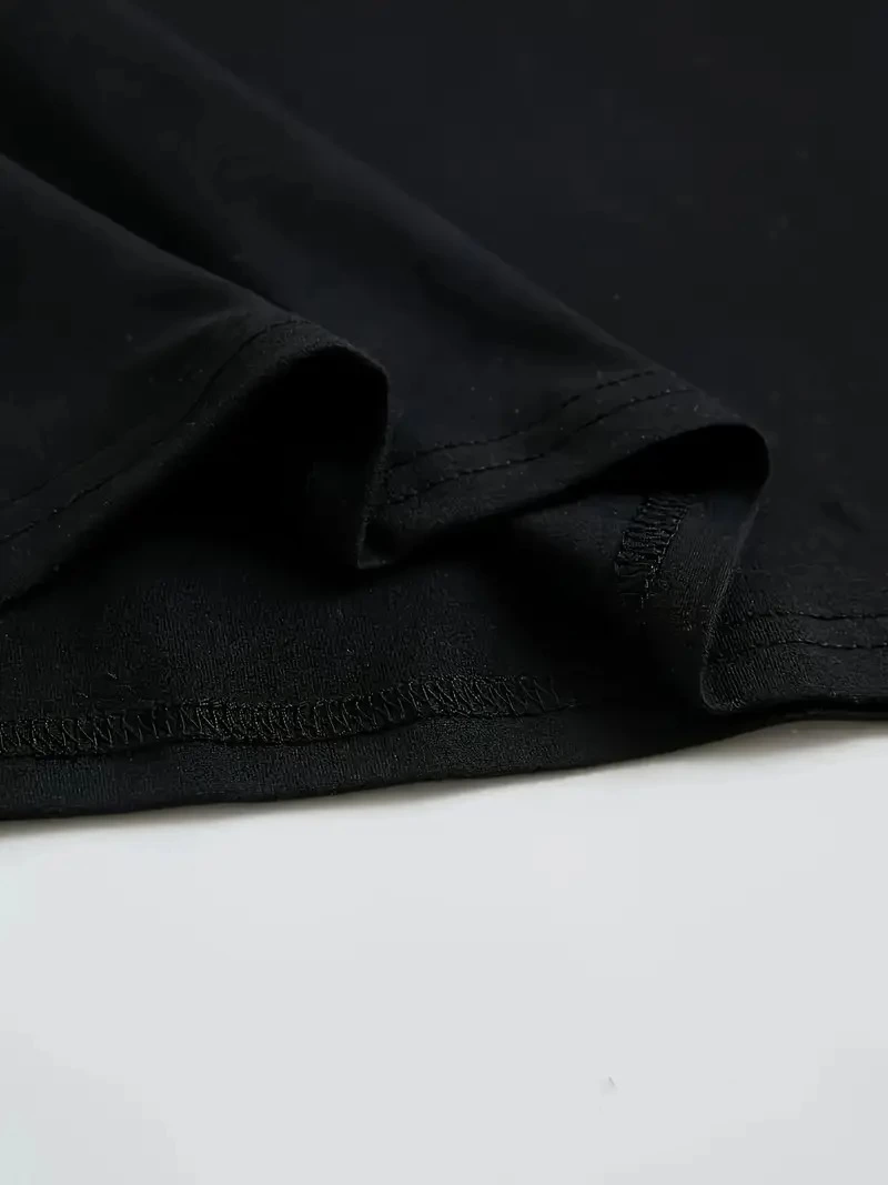ASSEMA Kadın Büyük Boy Ayıcık Baskılı Bisiklet Kısa kol t-shirt - Siyah
