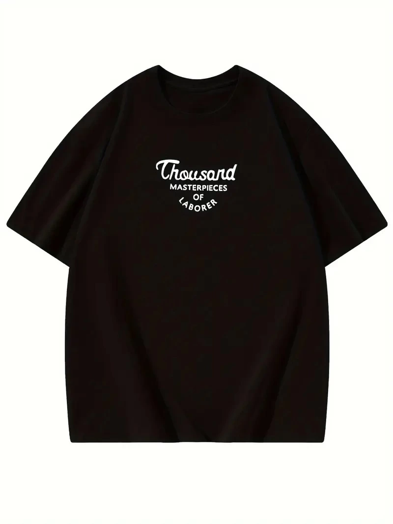 ASSEMA Kadın Thousand Baskılı Oversize Bisiklet Yaka T-shirt - Siyah