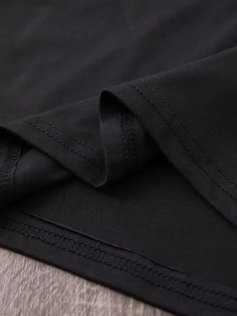 ASSEMA Kadın Baskılı Oversize Bisiklet Yaka Kısa Kol Yazlık T-shirt - Siyah