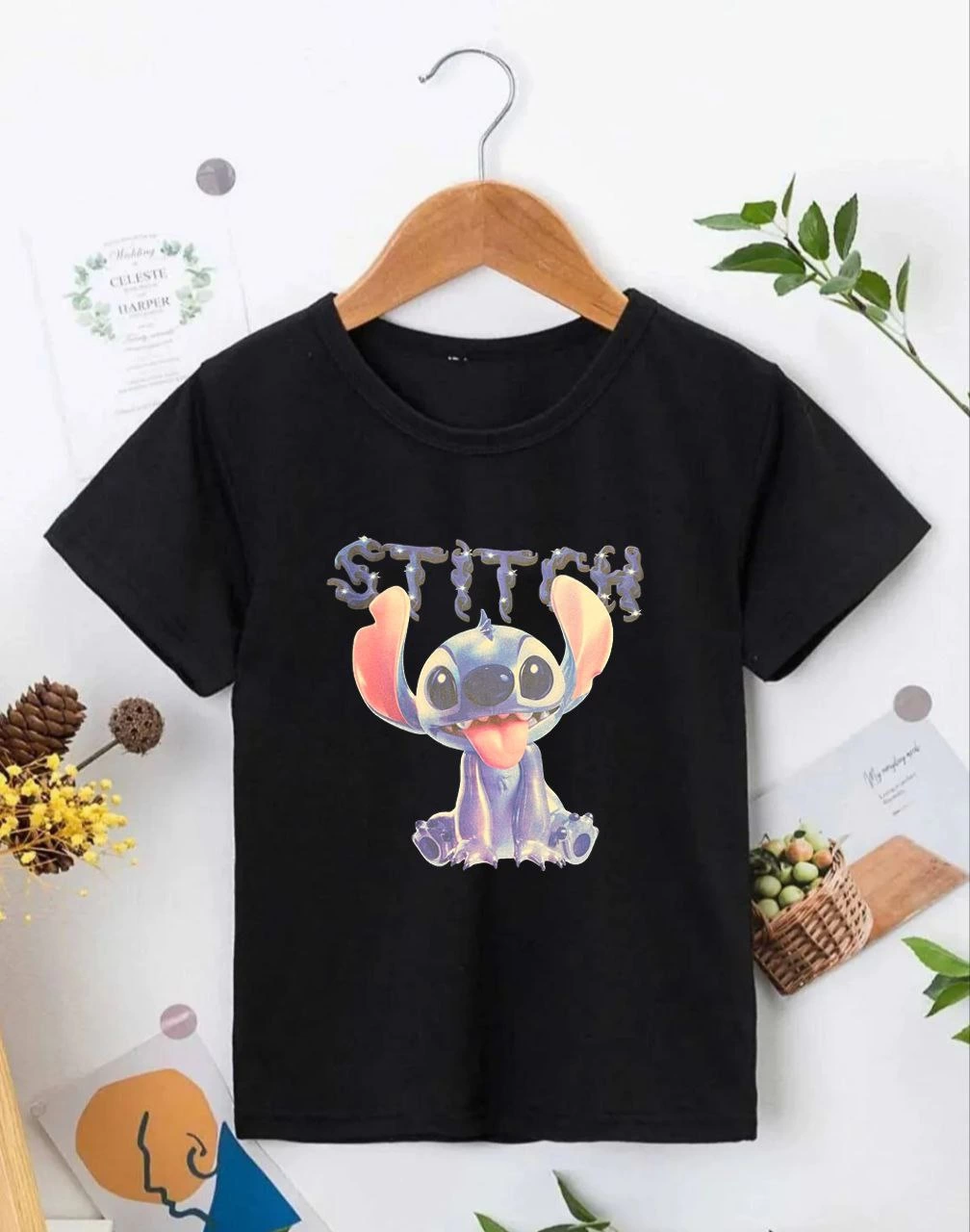 ASSEMA Bisiklet Yaka Kısa Kol Çocuk Baskılı T-Shirt - Siyah