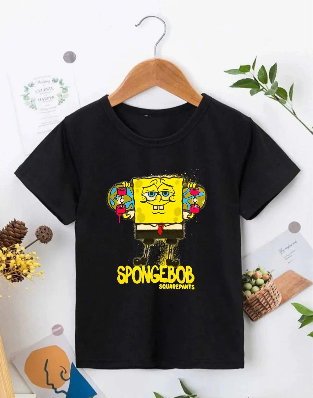 ASSEMA Bisiklet Yaka Kısa Kol Çocuk Baskılı T-Shirt - Siyah