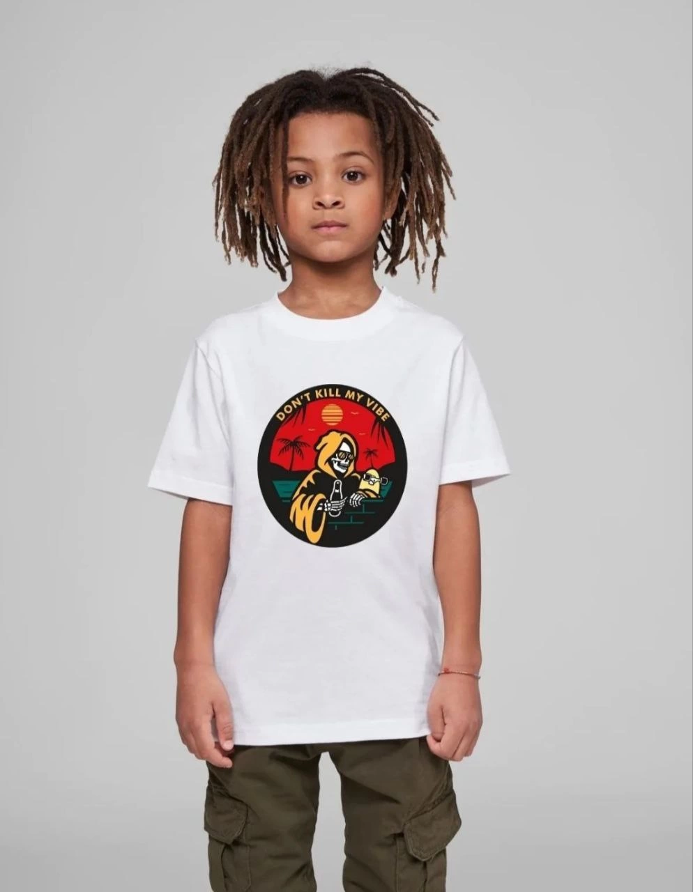 ASSEMA Çocuk Unisex Baskılı T-Shirt - Beyaz
