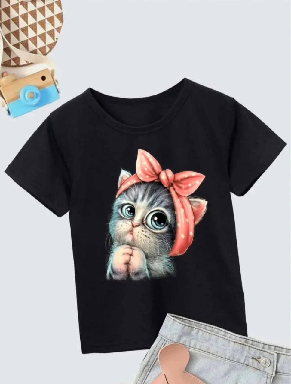ASSEMA Çocuk Unisex Baskılı T-Shirt - Siyah