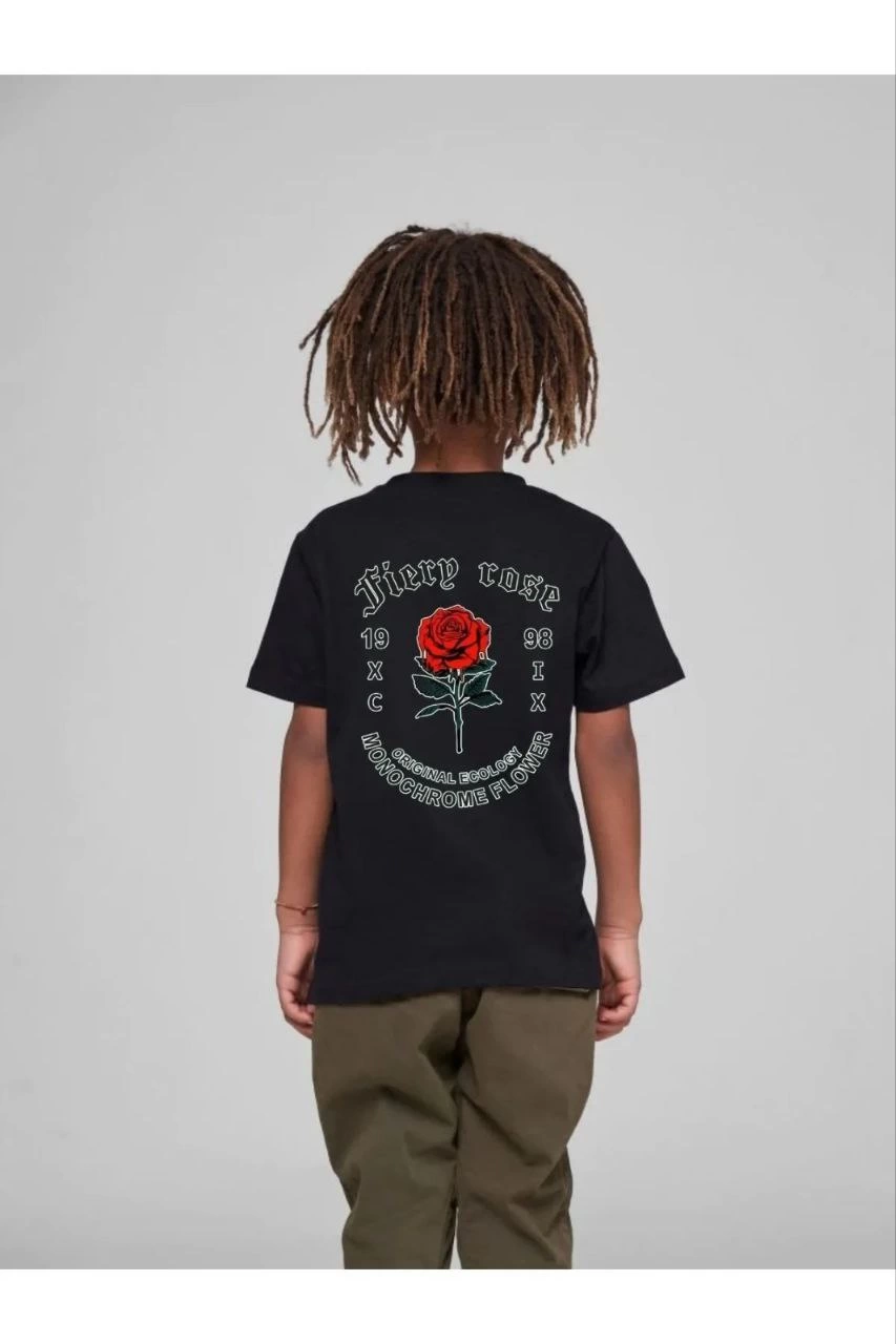 ASSEMA Çocuk Unisex Baskılı T-Shirt - Siyah