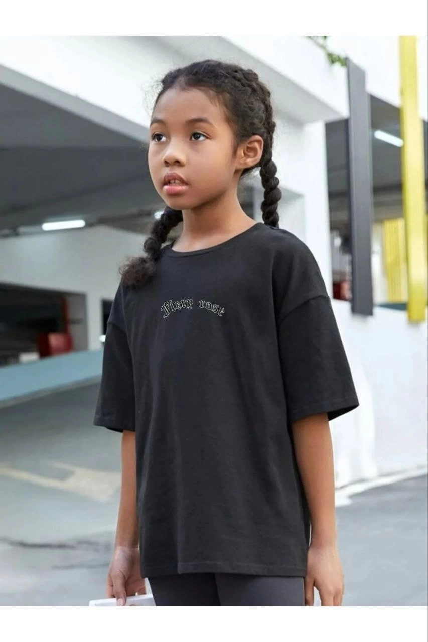 ASSEMA Çocuk Unisex Baskılı T-Shirt - Siyah
