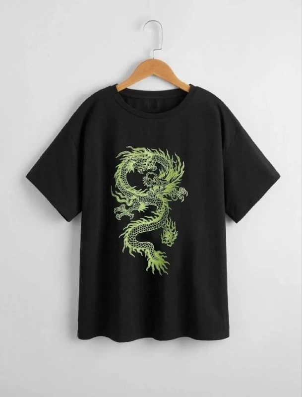 ASSEMA Çocuk Unisex Baskılı T-Shirt - Siyah