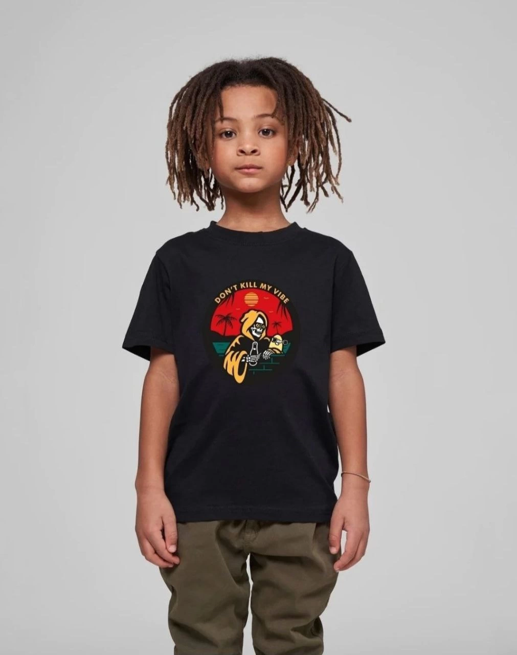 ASSEMA Çocuk Unisex Baskılı T-Shirt - Siyah