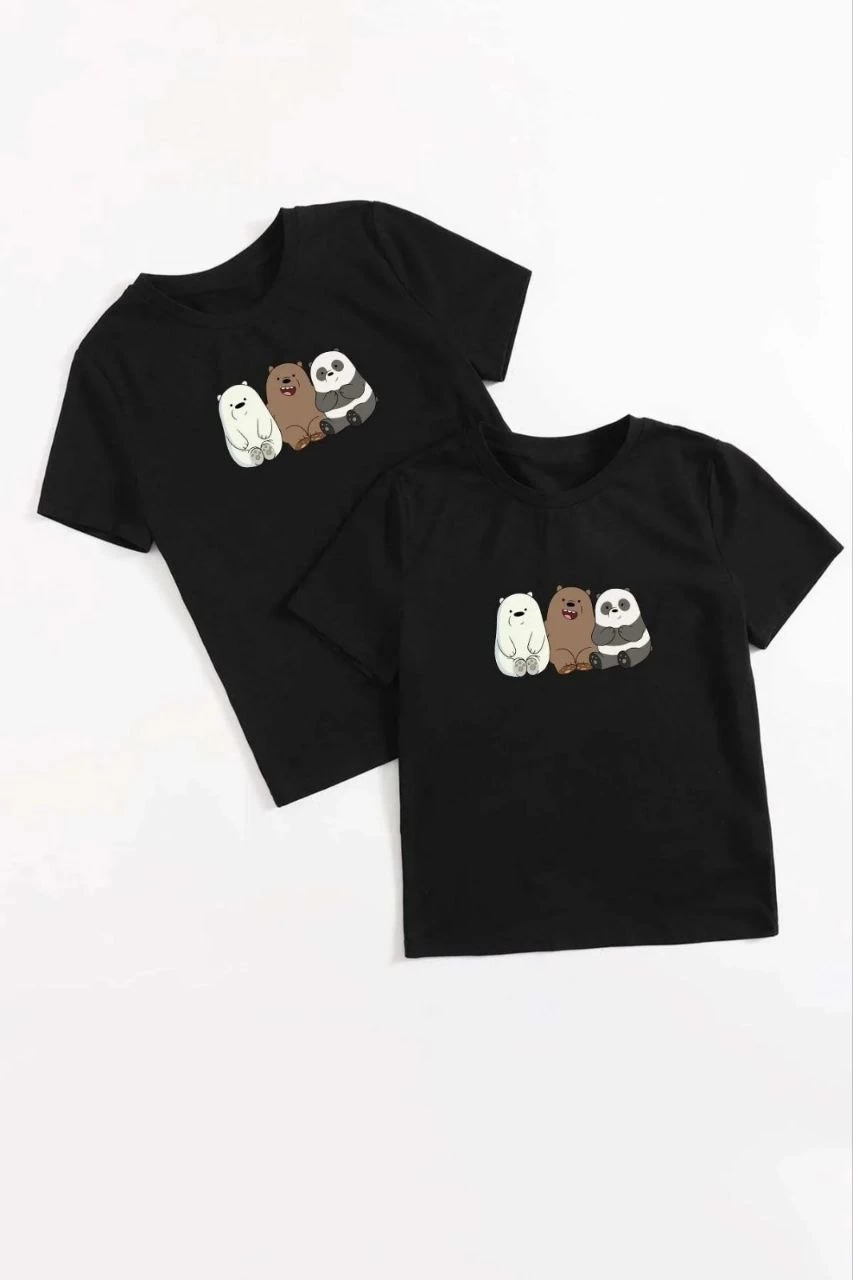 ASSEMA Çocuk Unisex Baskılı T-Shirt - Siyah