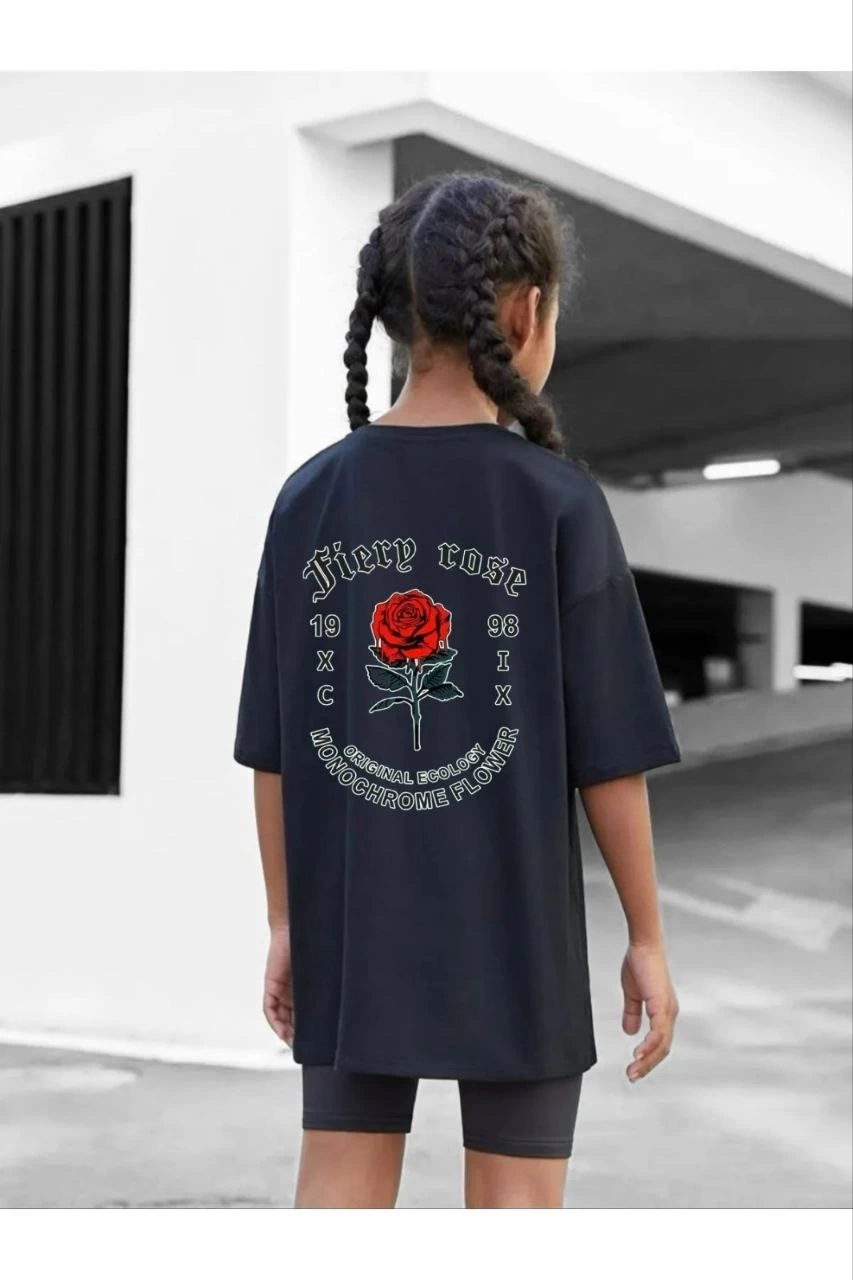 ASSEMA Çocuk Unisex Baskılı T-Shirt - Siyah