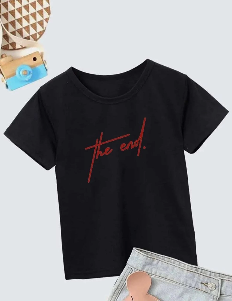 ASSEMA Çocuk Unisex Baskılı T-Shirt - Siyah