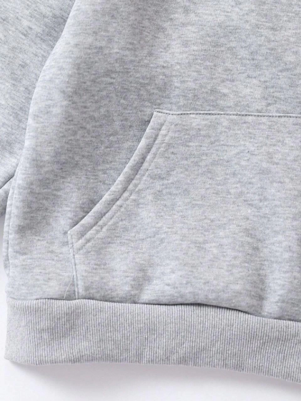 ASSEMA Çocuk Unisex Kapüşonlu Naruto Baskılı Pamuklu Sweatshirt - Gri