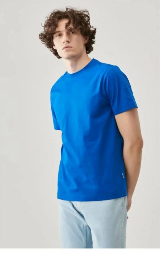 ASSEMA Erkek Düz  Kısa kol  Penye T-shirt - Mavi